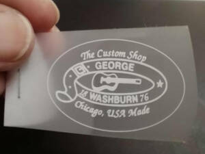 washburn custom shop logo ワッシュバーンカスタムショップロゴ (補修用レタリング) ◆超レア品か◆ 送料込可能