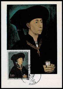 ★フランス／マキシマムカード(MC)　 美術切手　ヴァイデン 1969年 JPS#1235　善王フィリップ