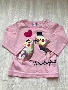 mariarjue マリアージュ　インコ　70 トップス　長袖　Tシャツ　ピンク　バースデイ　しまむら　西松屋　GU ユニクロ