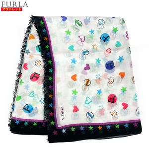 アウトレット FURLA フルラ 新品 スカーフ【SCF5】FV7020 SH239 1 ホワイト系マルチカラー モーダル100％ クリックポストで送料無料