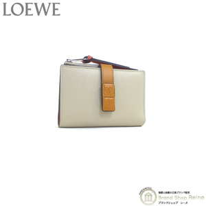 ロエベ （LOEWE） スリム ジップ バイフォールド ウォレット コンパクト 二つ折り 財布 C660P30X01 ライトオーツ×ハニー（新品同様）中古