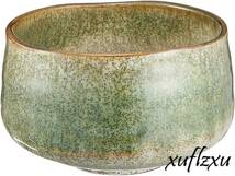 シンプル　美濃焼 　お茶会　お稽古用　抹茶碗 　伝統的　グリーン　 2色のコントラスト_画像1
