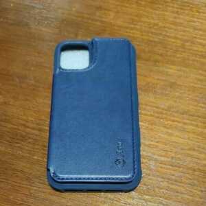 iPhone11ケース 新品　背面カードケース スマホケース 手帳型 ワイヤレス充電対応 アイフォン11 適応用 財布型 カバー ケース (ネイビー)
