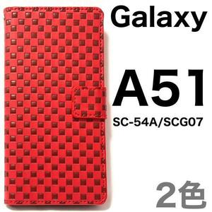 Galaxy A51 5G SC-54A/SCG07 チェック柄 /ストラップ付き♪手帳型ケース