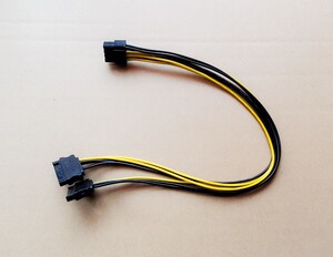 15ピンSATAオス8ピンメスPCI-E PCI Express 電源アダプタケーブル
