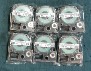 テプラテープ★6.12.18㍉透明バラエティー 6個セット 新品未使用