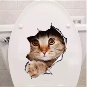 インテリアステッカー 猫 新品 シール トイレ 壁 窓 ウォールステッカー ネコ 動物 ペット トイレ LH1310