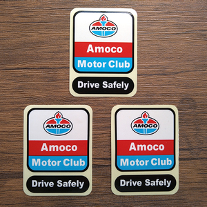 3枚セット Amoco Motor Club Drive Safelr レーシングステッカー 世田谷ベース