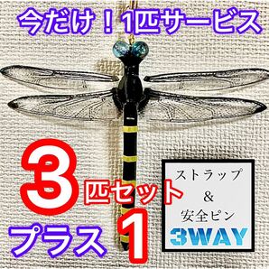 オニヤンマ ストラップ ハンドメイド 3匹セット+1匹