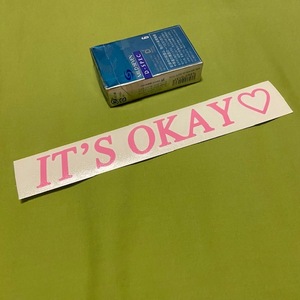 イッツオーケー　ピンク　抜きステッカー　　USDM 　IT'S OKAY