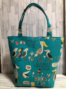 ミニトートバッグ ランチバッグ ハシビロコウ ハンドメイド