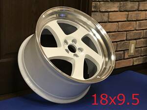 新品！Whistler KR1 18x9.5+35 5穴 PCD100 White Machined Lip USDM 深リム Hellaflush