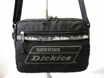 【O547】Dickies/ディッキーズ◇ショルダーバッグ　BK　斜め掛け　メッシュポケット　W26cm_画像1