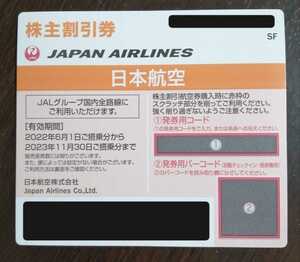 JAL 日本航空 株主割引券 1枚 〜2023年11月30日（番号通知）