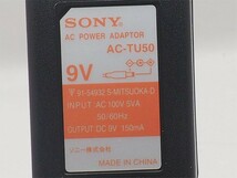 美品 SONY AC-TU50 ACアダプター 9V 150mA ソニー 管14227_画像2