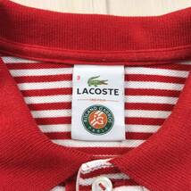 LACOSTE ラコステ 半袖 ポロシャツ 3 ホワイト レッド ホワイト ワニ 全仏オープン テニス ROLAND GARROS ローラン ギャロス_画像5