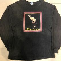 1スタ 希少 激レア 90s USA製 ビンテージ エアロスミス nine lives バンド ロック ツアーtシャツ tee vintage XL Aerosmith ロンt LS 古着_画像2