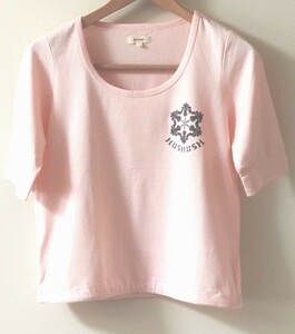 【美品】ピーチカラー　U首　半袖Tシャツ