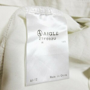 エーグル AIGLE Tシャツ カットソー ラウンドネック 半袖 ロゴ M 白 ホワイト 220527AO5Aの画像9