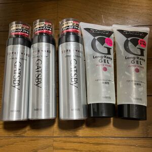 GATSBYスーパーハードフォーム3本、マンダムロングキープジェルスーパーハードC2本