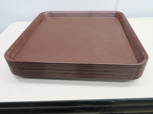 D1095◆ダイワ◆プラスチック製業務用トレイ10枚セットDP-11 ブラウン330×330×24 栃木 宇都宮 中古 業務用 厨房機器