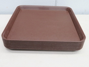 D1222◆ダイワ◆プラスチック製業務用トレイ10枚セット DP-11 ブラウン 330×330×24 栃木 宇都宮 中古 業務用 厨房機器