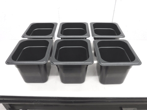 B2300◆CAMBRO◆カムウェア・フードパン6個セット(ブラック) 176×162×H150 栃木 宇都宮 中古 業務用 厨房機器