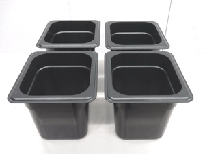 B2306◆CAMBRO◆カムウェア・フードパン4個+ドレンシェルフ4枚セット(ブラック) 1/6サイズ 栃木 宇都宮 中古 業務用 厨房機器