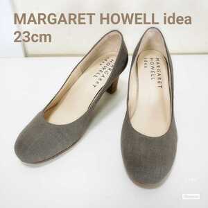  прекрасный товар *MARGARET HOWELL idea Margaret Howell I der парусина раунд tu туфли-лодочки (23.0cm)