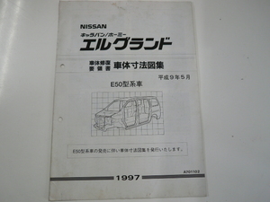  Nissan Caravan Homy Elgrand / размер кузова map сборник 