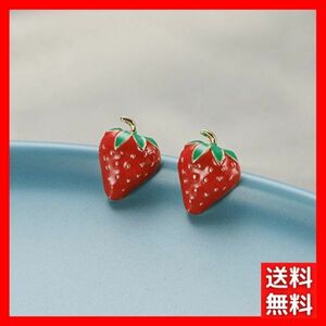 ピアス ゴールド 苺 いちご ストロベリー 赤 レッド 小ぶり レディース 韓国 可愛い フルーツ 果物 パーティ #C1111-2