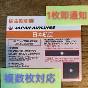 JAL 株主優待券(株主割引券)日本航空 1枚多券用コード通知複数枚対応可能です 1~20枚