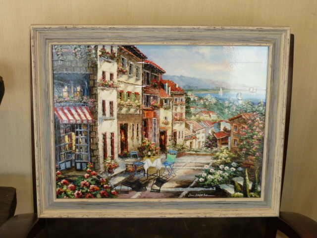 American female artist painting ★ Gel art frame Shirley Hatchett Bowman Remember Italy 1 ★ Landscape Italy, furniture, interior, Interior accessories, others
