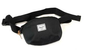 HERSCHEL is - shell waist bag body bag black nylon stripe 225143 beautiful goods 
