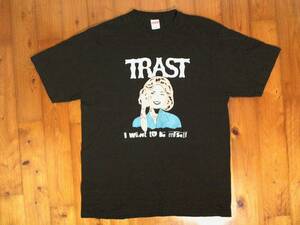 ☆微難有☆トラスト★TRAST★I WANT TO BE MY SELF★プリントＴシャツ コットン半袖Tシャツ United Athle製XL 黒　ブラック