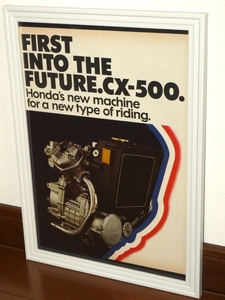 1978年 USA 70s vintage 洋書雑誌広告 額装品 Honda CX500 ホンダ (A4size) / 検索用 GL500 GL400 店舗 ガレージ ディスプレイ 看板 装飾