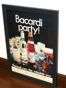 1968年 USA 洋書雑誌広告 額装品 Bacardi rum バカルディ ラム (A4size) / 検索用 7UP ペプシ シュエップス 店舗 ディスプレイ 看板 サイン