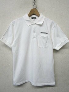 V0566: Не продается? Bridgestone Bridgestone Рубашка с коротким рукавом/белый/M Мужская рубашка поло с коротким рукавом поло