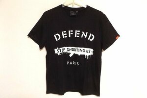 N4821:未使用DEFEND PARIS（ディフェンド パリス）メッセージTシャツ/黒/S：35