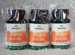 スワンソン社●ビオチン 5000mcg 300カプセル 高含有● Biotin