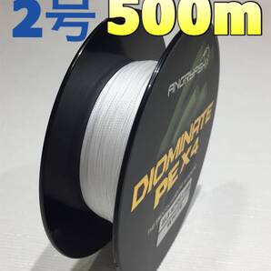 高強度4編みPEライン 2号(20lb) 500m巻き ホワイト(白) 単色 船釣りやバス釣りほか