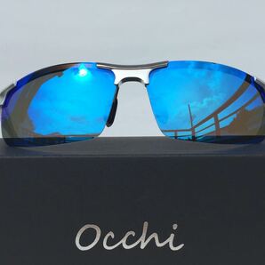 新品 OCCHI 偏光サングラス レンズUV400 軽量 ブルーミラー