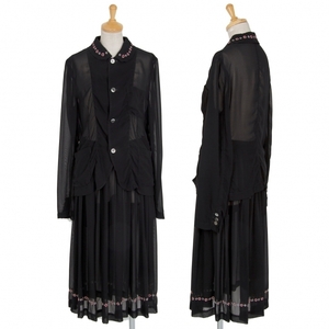  com com Comme des Garcons ×ju-pbai jack - flower embroidery round color setup black M/S [ lady's ]