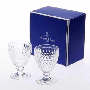 Villeroy &amp; Boch Billeroy Boh Pair Glass Boston Germany New Cuts Cosmetic Box 2 Wine Glass Clear Present подарок
