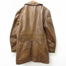 L/古着 ウィルソン 長袖 ビンテージ レザー ジャケット コート メンズ 70s ロング丈 こげ茶 ブラウン 21nov05 中古 アウター 革ジャン 皮ジ_画像3