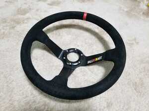  deep steering wheel 350mm Ralliart manner Logo suede back s gold 