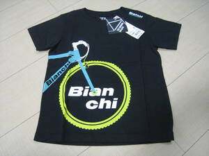 57 未使用 ユニクロ ビアンキ THE BRANDS Bicycle 自転車 グラフィックT Tシャツ 半袖 110 キッズ ブラック