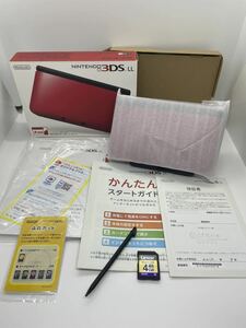 【 傷少ない 完動品 】 ニンテンドー 3DS LL レッド × ブラック 本体 外箱 3DSLL SDカード 動作良好 任天堂 赤 Nintendo 良品 1円〜