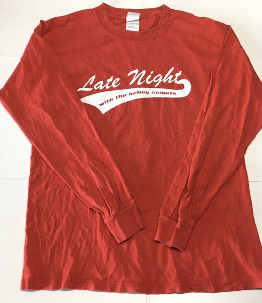 【アメリカ合衆国インポート物古着】GILDAN 長袖Tシャツ(メンズ Mサイズ・レッド/赤)