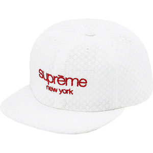 supreme classic logo 6 panel cap シュプリーム white